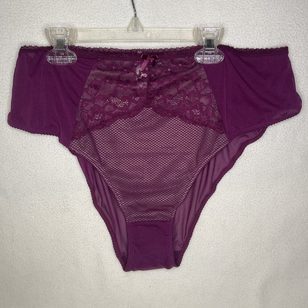 Ivory Rose Maroon Lace Bikini Briefs US 14/ UK 18- NWT